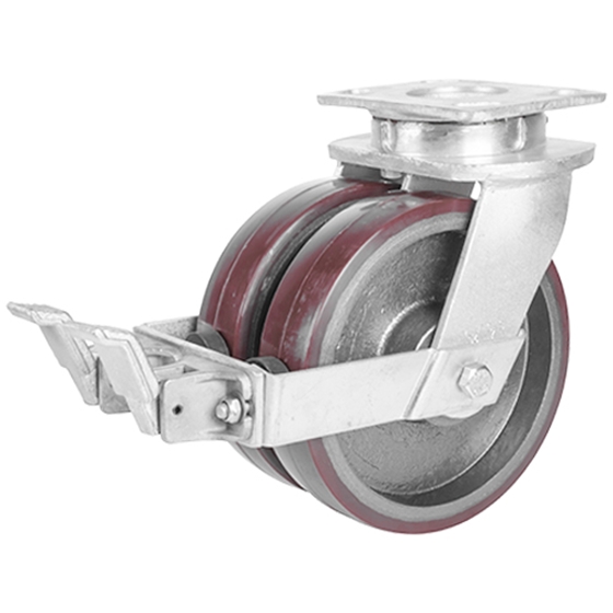 Länkhjul dubbel 150 mm - hjulbroms - PU-bana